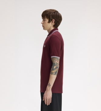 Fred Perry Polo Twin Tipped bordô