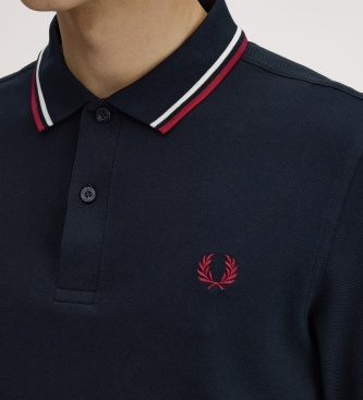 Fred Perry Twin Tipped polo med lange ærmer i marineblå