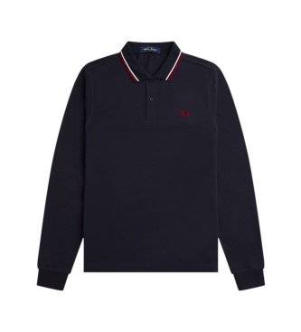 Fred Perry Twin Tipped polo med lange ærmer i marineblå