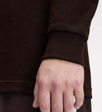 Fred Perry Polo Twin Tipped de manga comprida castanho