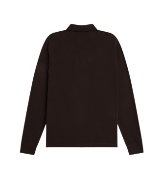Fred Perry Polo Twin Tipped de manga comprida castanho