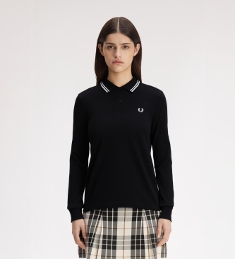 Fred Perry Polo Twin Tipped de manga comprida preto