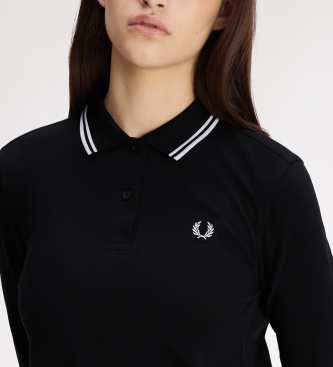 Fred Perry Polo Twin Tipped de manga comprida preto