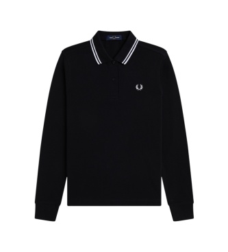 Fred Perry Polo Twin Tipped de manga comprida preto