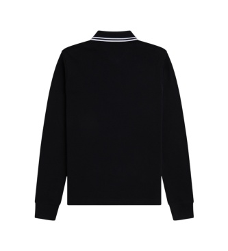 Fred Perry Polo Twin Tipped de manga comprida preto