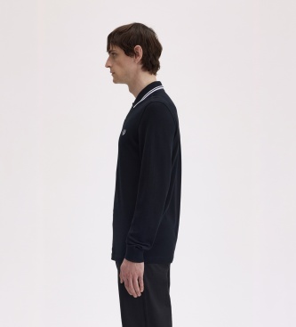 Fred Perry Polo Twin Tipped de manga comprida preto