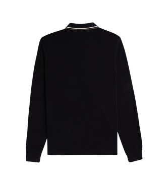 Fred Perry Polo Twin Tipped de manga comprida preto