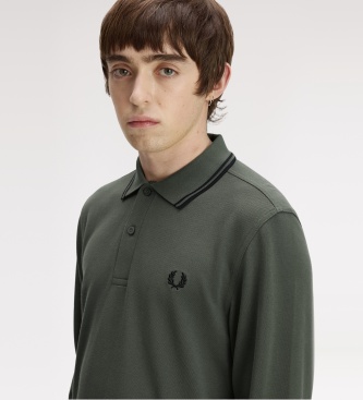 Fred Perry Polo Twin Tipped de manga comprida verde