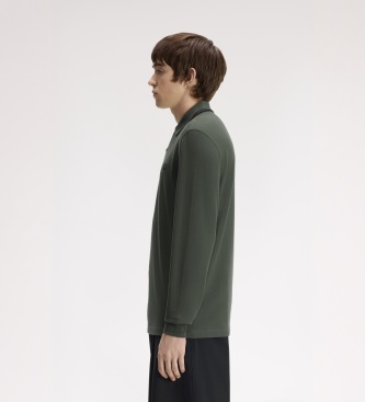 Fred Perry Polo Twin Tipped de manga comprida verde