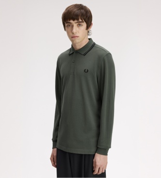 Fred Perry Polo Twin Tipped de manga comprida verde