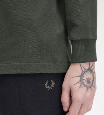 Fred Perry Polo Twin Tipped de manga comprida verde