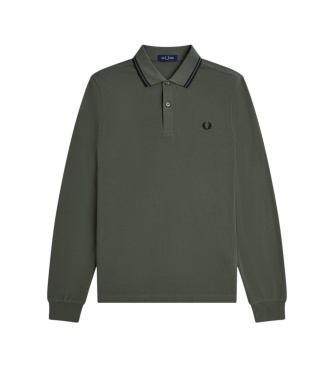 Fred Perry Polo Twin Tipped de manga comprida verde