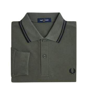 Fred Perry Polo Twin Tipped de manga comprida verde