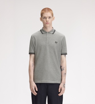 Fred Perry Polo Twin Tipped cinza aço