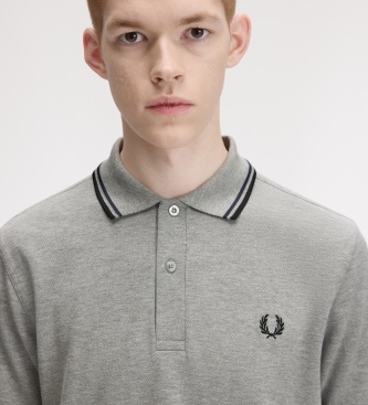 Fred Perry Polo Twin Tipped cinza aço