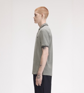 Fred Perry Polo Twin Tipped cinza aço