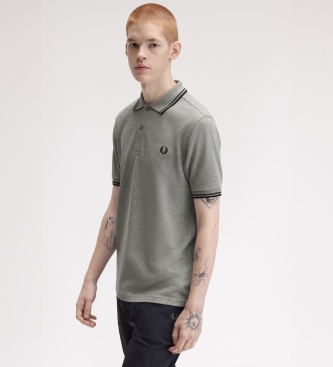 Fred Perry Polo Twin Tipped cinza aço
