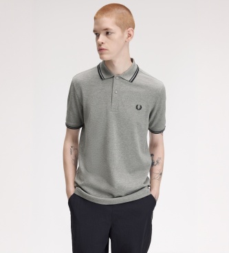 Fred Perry Polo Twin Tipped cinza aço