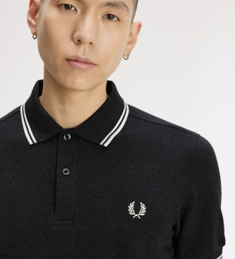 Fred Perry Polo Twin Tipped cinza carvão