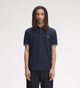 Fred Perry Polo Twin Tipped grigio militare scuro