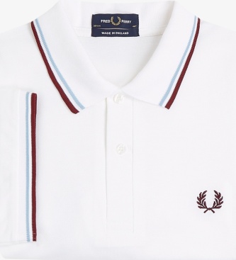 Fred Perry Polo Twin Tipped Inglaterra branco