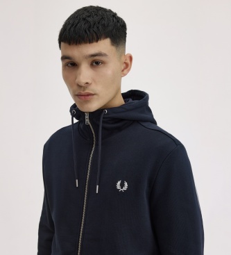 Fred Perry Sweat à capuche zippé bleu marine