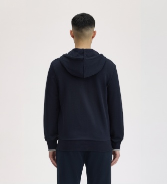 Fred Perry Sweat à capuche zippé bleu marine