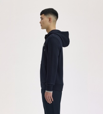 Fred Perry Sweat à capuche zippé bleu marine