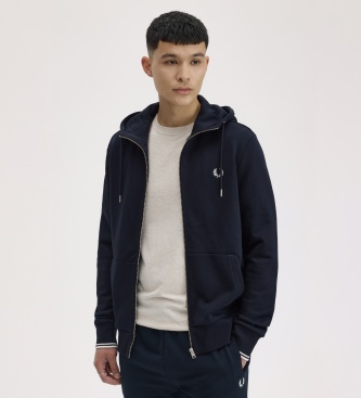 Fred Perry Sweat à capuche zippé bleu marine