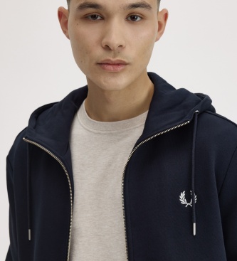 Fred Perry Sweat à capuche zippé bleu marine