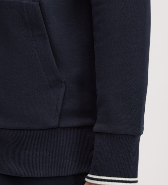 Fred Perry Sweat à capuche zippé bleu marine