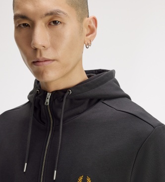 Fred Perry Sweat à capuche zippé gris