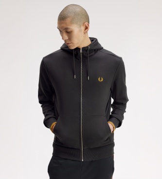 Fred Perry Sweat à capuche zippé gris