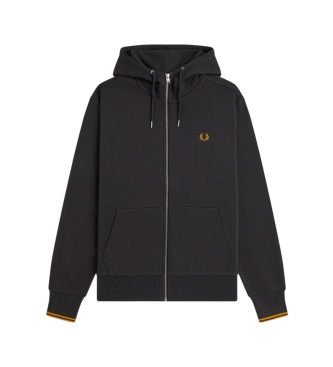 Fred Perry Sweat à capuche zippé gris