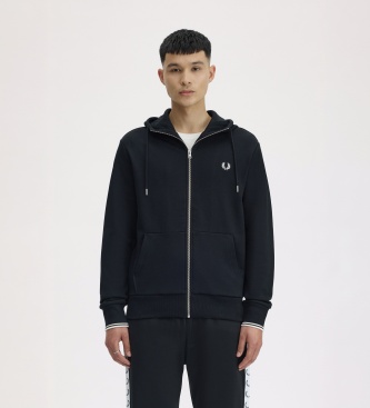 Fred Perry Sweat à capuche zippé noir