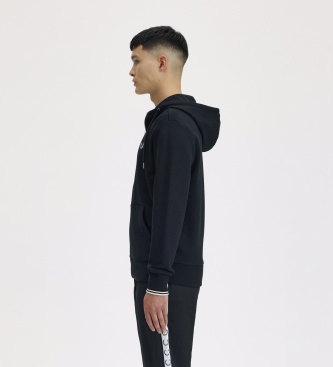 Fred Perry Sweat à capuche zippé noir