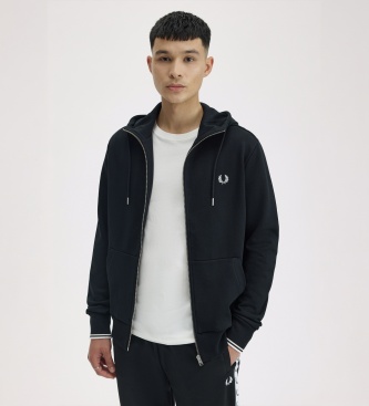 Fred Perry Sweat à capuche zippé noir