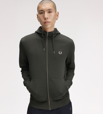 Fred Perry Sweat à capuche zippé vert