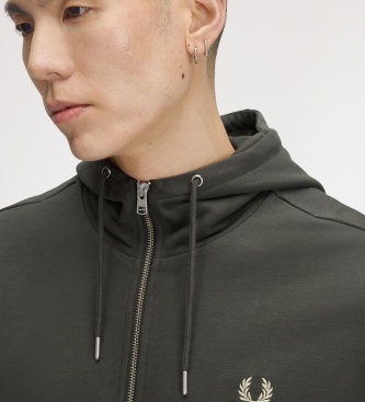 Fred Perry Sweat à capuche zippé vert