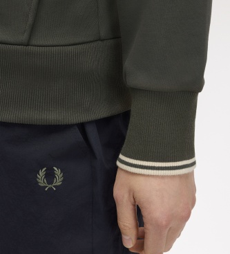 Fred Perry Sweat à capuche zippé vert