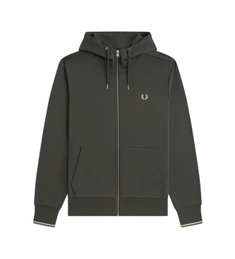 Fred Perry Sweat à capuche zippé vert