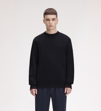 Fred Perry Sweat-shirt à col rond bleu marine