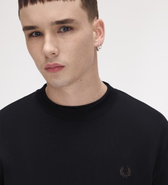 Fred Perry Sweat-shirt à col rond bleu marine