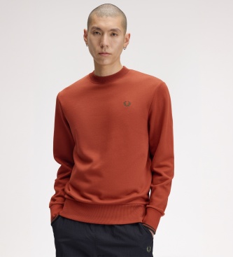 Fred Perry Sweat-shirt à col rond orange