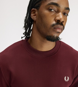 Fred Perry Sweat-shirt col rond bordeaux