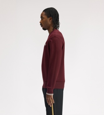 Fred Perry Sweat-shirt col rond bordeaux