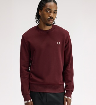 Fred Perry Sweat-shirt col rond bordeaux
