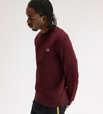 Fred Perry Sweat-shirt col rond bordeaux