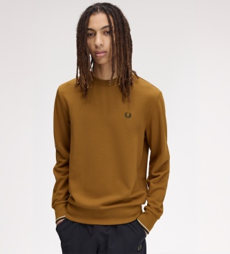 Fred Perry Sweat-shirt col rond moutarde
