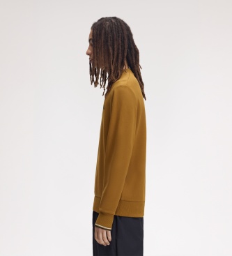 Fred Perry Sweat-shirt col rond moutarde